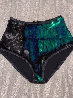 VTG J. Valentine Sequin Iridescent Rave Short Hot Pants Made In USA Women M/L